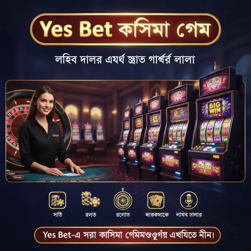 Yes Bet লাইভ ক্যাসিনো এবং স্লট গেমের ব্যানার